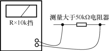 图 5-27 测量阻值大于 50kΩ 电阻器时接线示意图